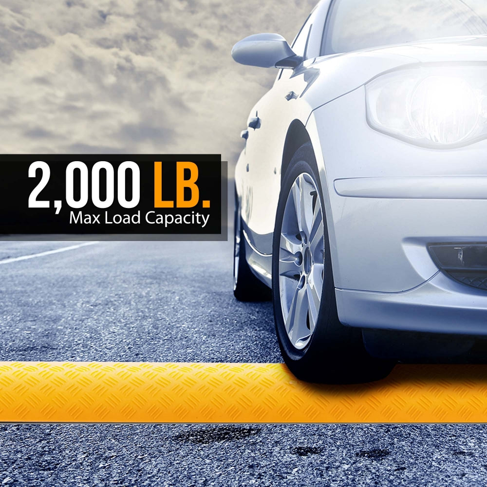 Cable Ramp Cover 2,000 lbs Capacity Heavy Duty Polyethylene Yellow 2 Pack - Thumbnail 5