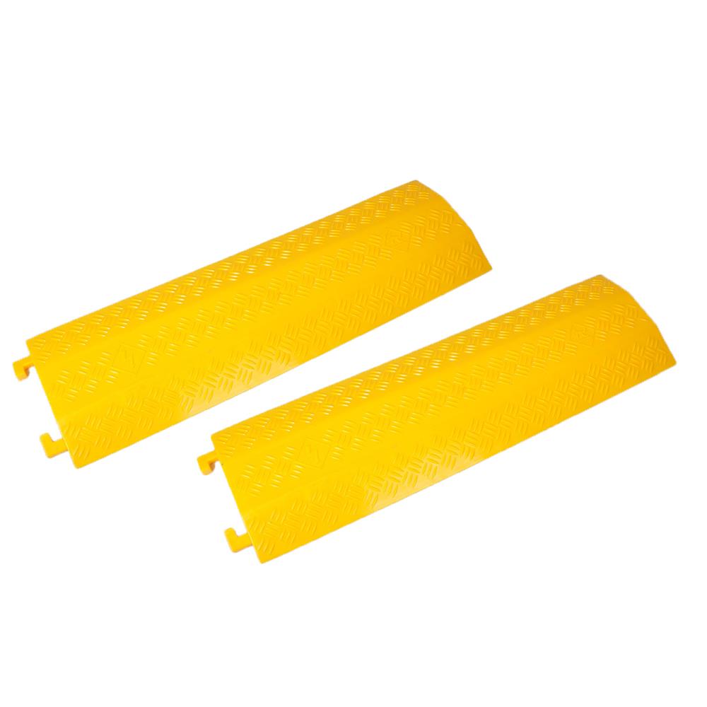 Cable Ramp Cover 2,000 lbs Capacity Heavy Duty Polyethylene Yellow 2 Pack - Thumbnail 3