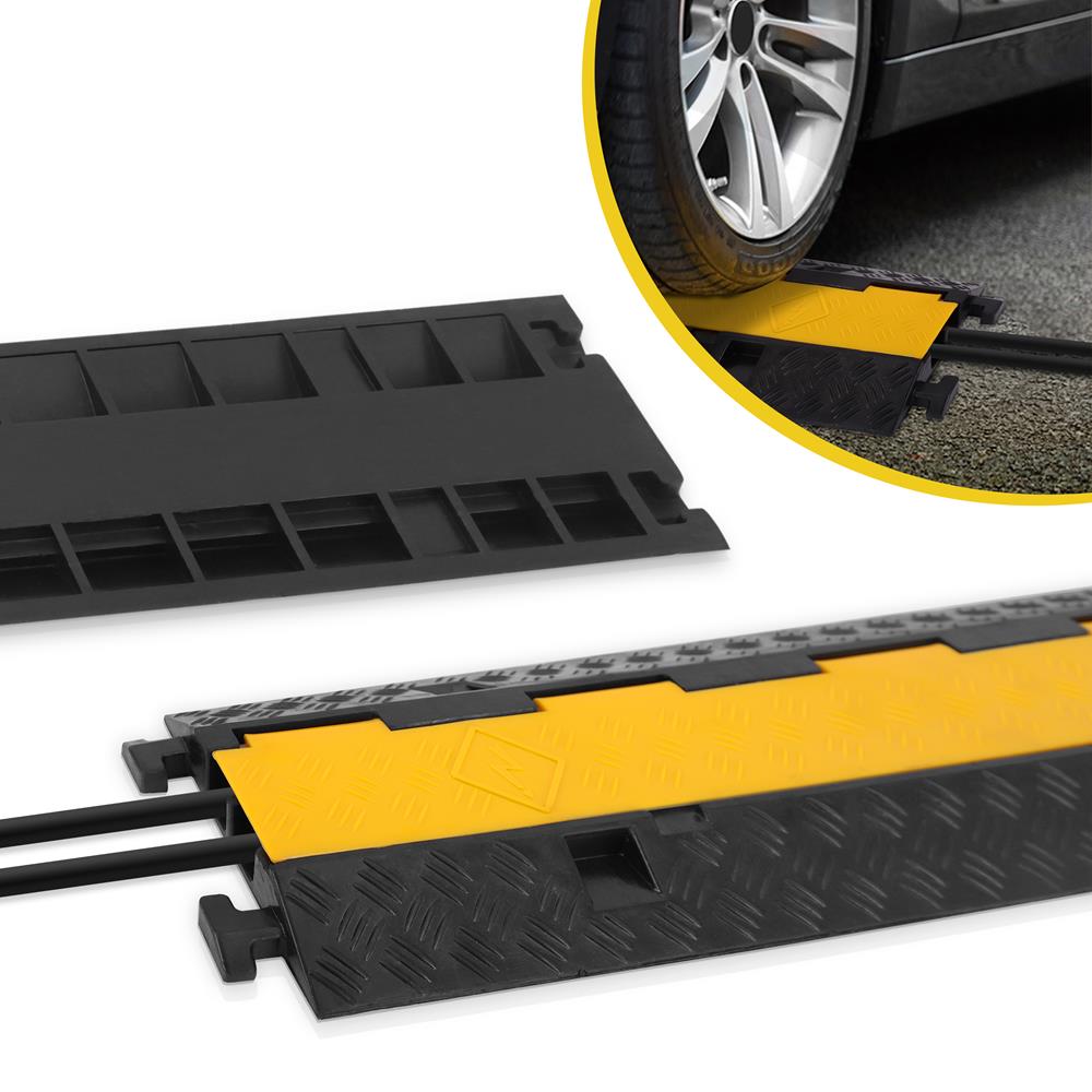 Ramp Cover Guard Cable Ramp Protector 2,000 lbs Load Flip-Open Cover Yellow – Pyle USA
