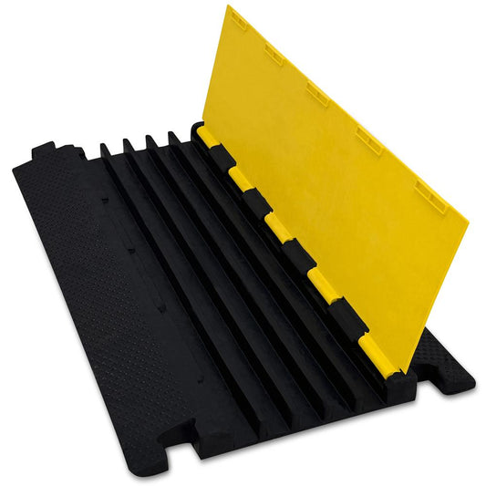 Cable Ramp Protector 2000 lb Capacity 5-Slot Yellow Polyethylene