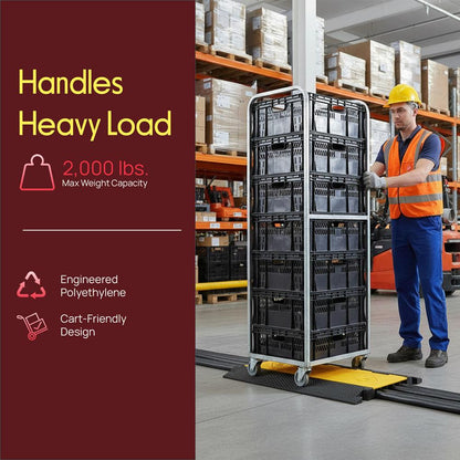 Cable Ramp Protector 2000 lb Capacity 5-Slot Yellow Polyethylene