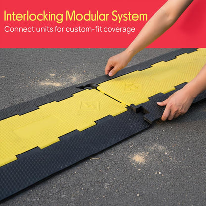 Cable Ramp Protector 2000 lb Capacity 5-Slot Yellow Polyethylene