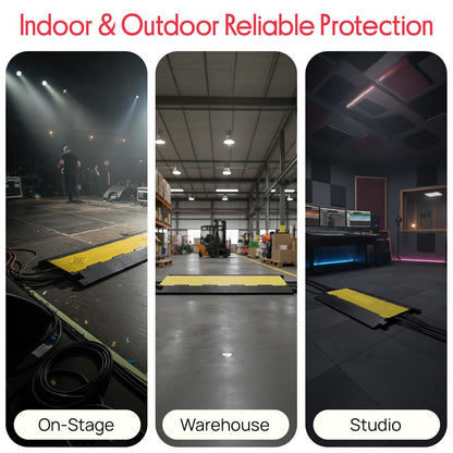 Cable Ramp Protector 2000 lb Capacity 5-Slot Yellow Polyethylene