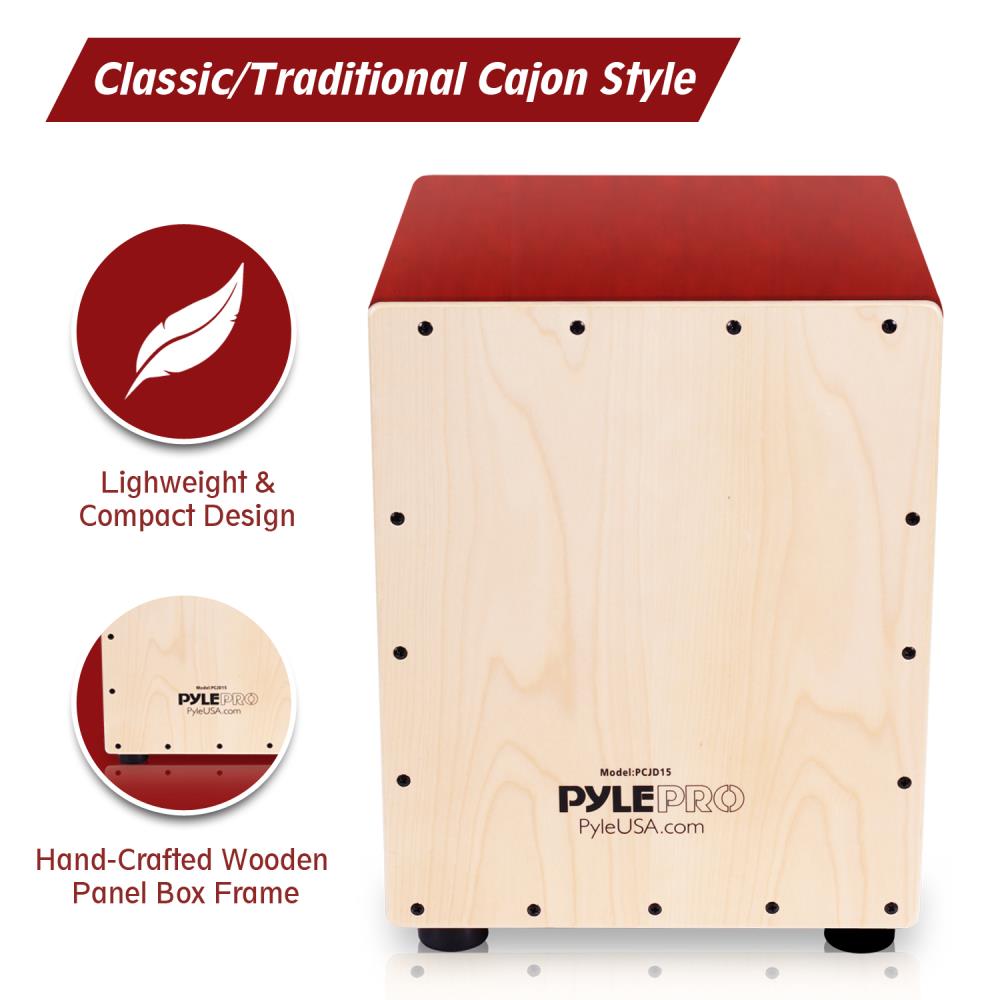 product image number 2 for Pyle Wooden Cajon Percussion Box