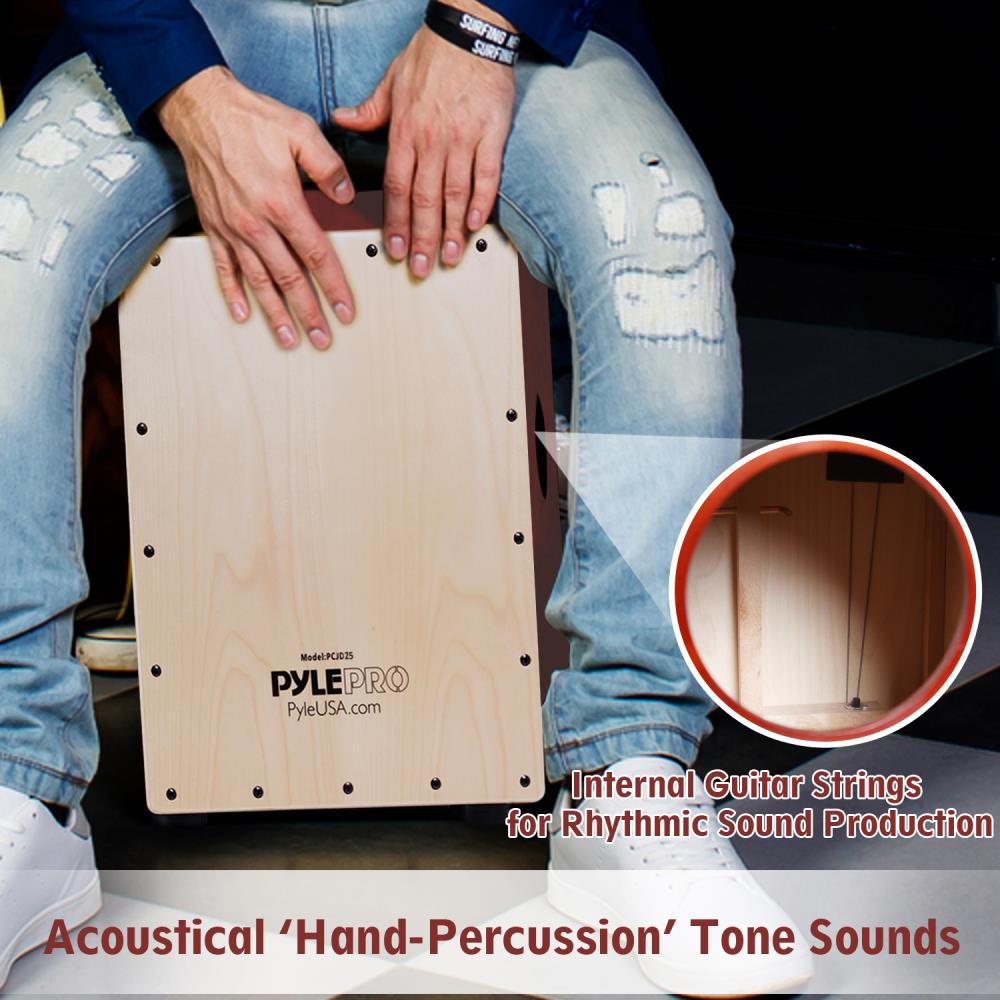 product image number 5 for Pyle Stringed Jam Cajon Percussion Box