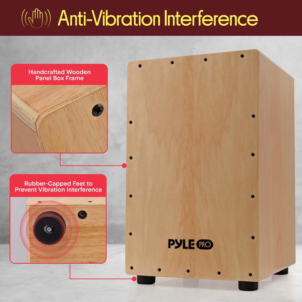 Wooden Cajon Box, Rhythmic Sound, Birch Wood, Compact Design Wooden Cajon Box, Rhythmic Sound, Birch Wood, Compact Design