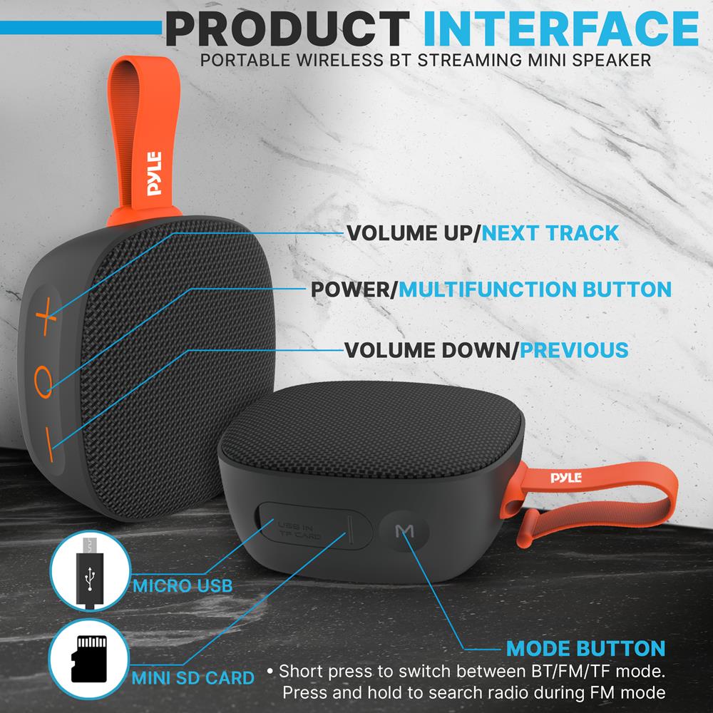 product image number 2 for Pyle Portable Wireless Bt Streaming Mini Spea