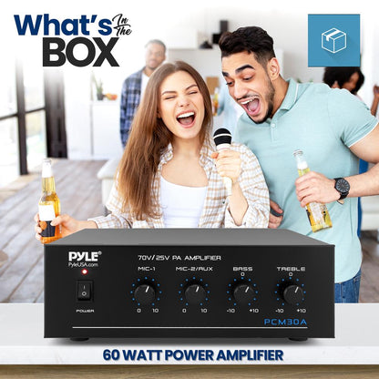 60W Bluetooth Power Amplifier - Wireless Streaming, LED Display, RCA Inputs