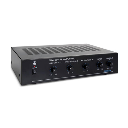100W Bluetooth Power Amplifier - Indoor Stereo Receiver - 3 Mic Inputs