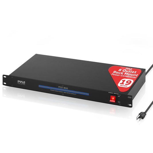 8-Outlet Rack Mount Power Conditioner, Surge Protection, 1800W, Black