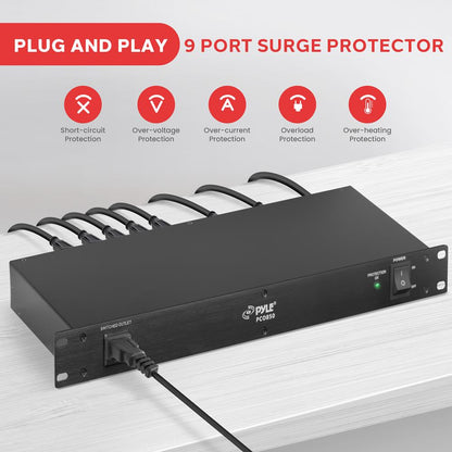 Rack Mount Surge Protector with Noise Filter & 9 Outlets
