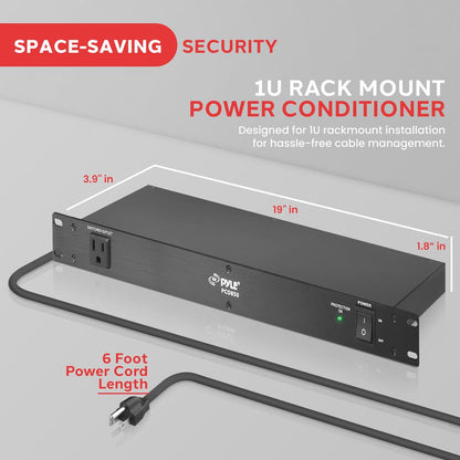 Rack Mount Surge Protector with Noise Filter & 9 Outlets