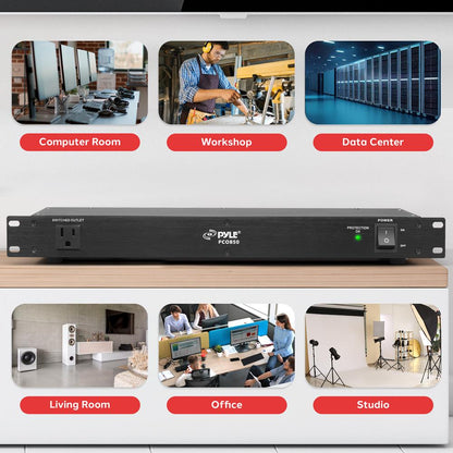 Rack Mount Surge Protector with Noise Filter & 9 Outlets