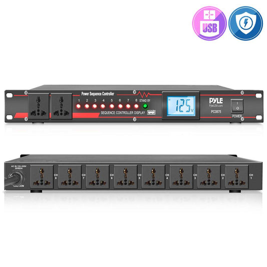 10 Outlet Power Sequencer Conditioner - 2000W, LCD Display, Rack Mount