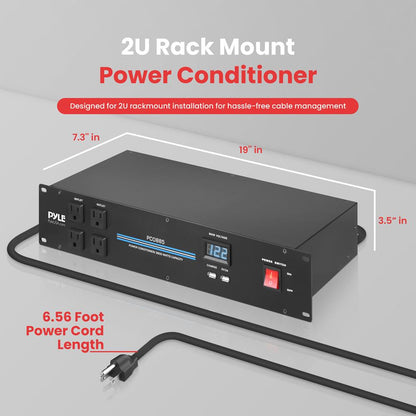3600W 18-Outlet Rack Power Conditioner, Surge Protection, Digital Display