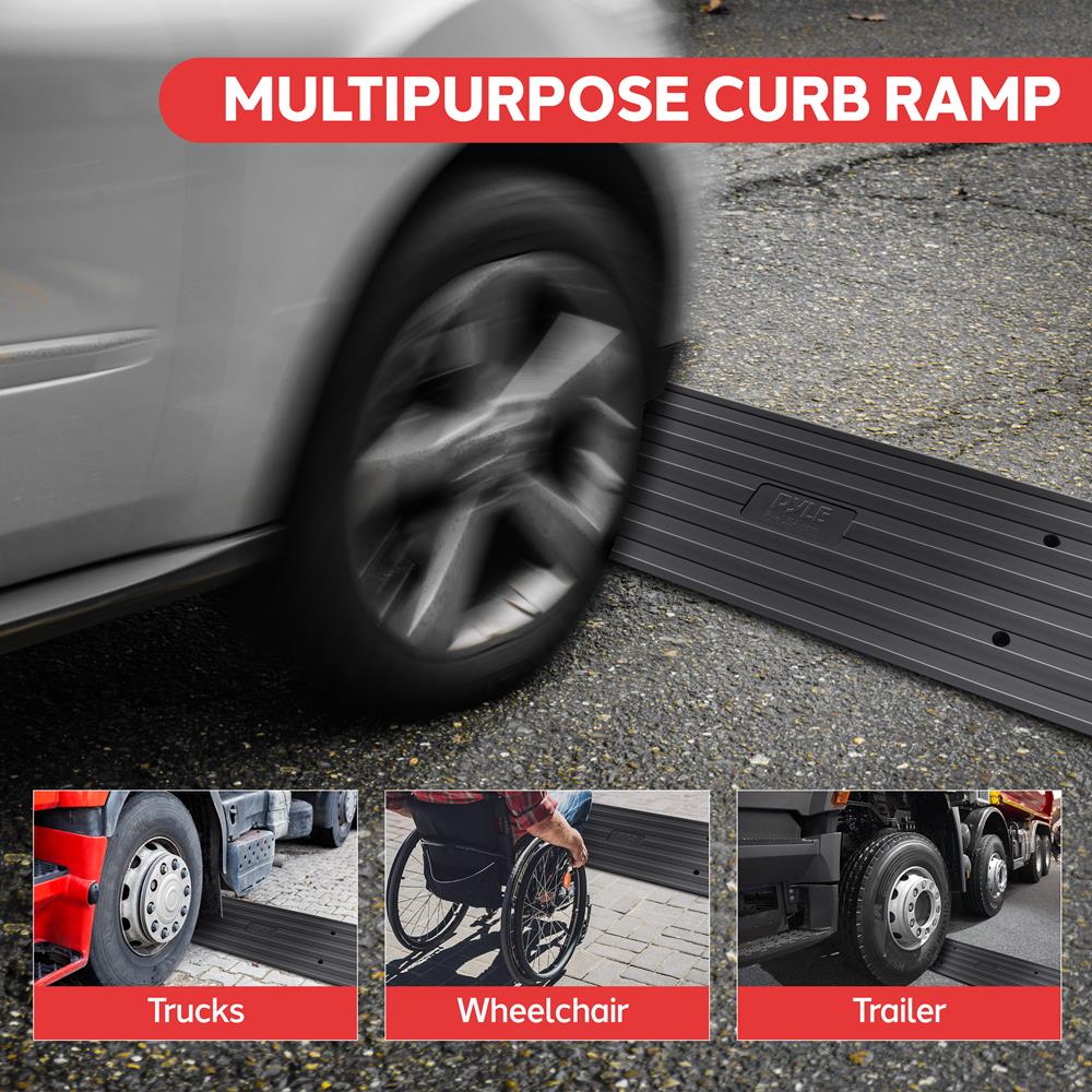 Driveway Curb Ramps 11,000lb Capacity Heavy Duty Rubber 4ft 2pc Set ...