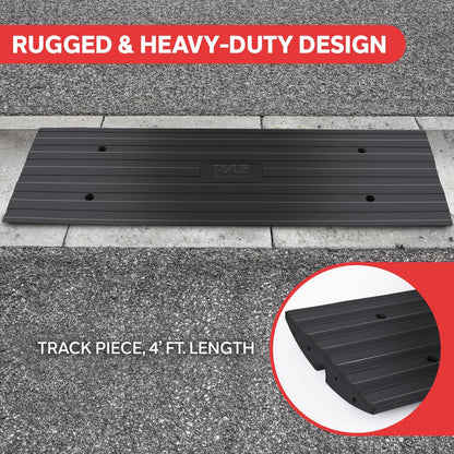 Driveway Curb Ramps 11,000lb Capacity Heavy Duty Rubber 4ft 2pc Set
