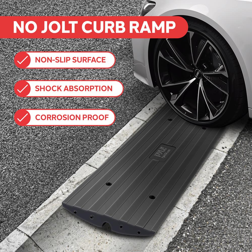 Pyleusa Ramp Driveway Curb Ramps 11,000lb Capacity Heavy Duty Rubber 4ft 2pc Set ...