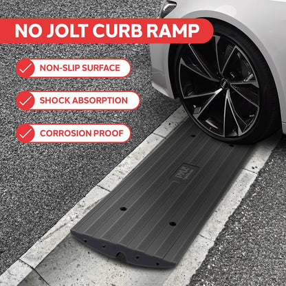 Driveway Curb Ramps 11,000lb Capacity Heavy Duty Rubber 4ft 2pc Set