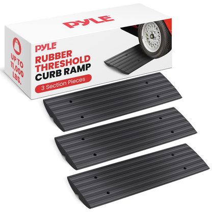 Car Driveway Ramps 3-Pack, Heavy Duty Rubber, 12ft Length, Waterproof