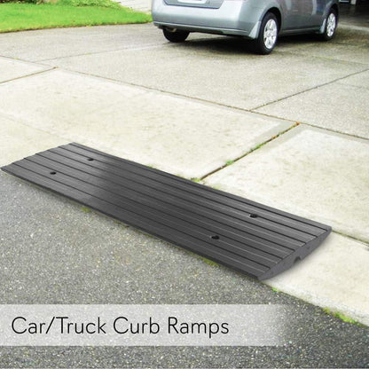Car Driveway Ramps 3-Pack, Heavy Duty Rubber, 12ft Length, Waterproof