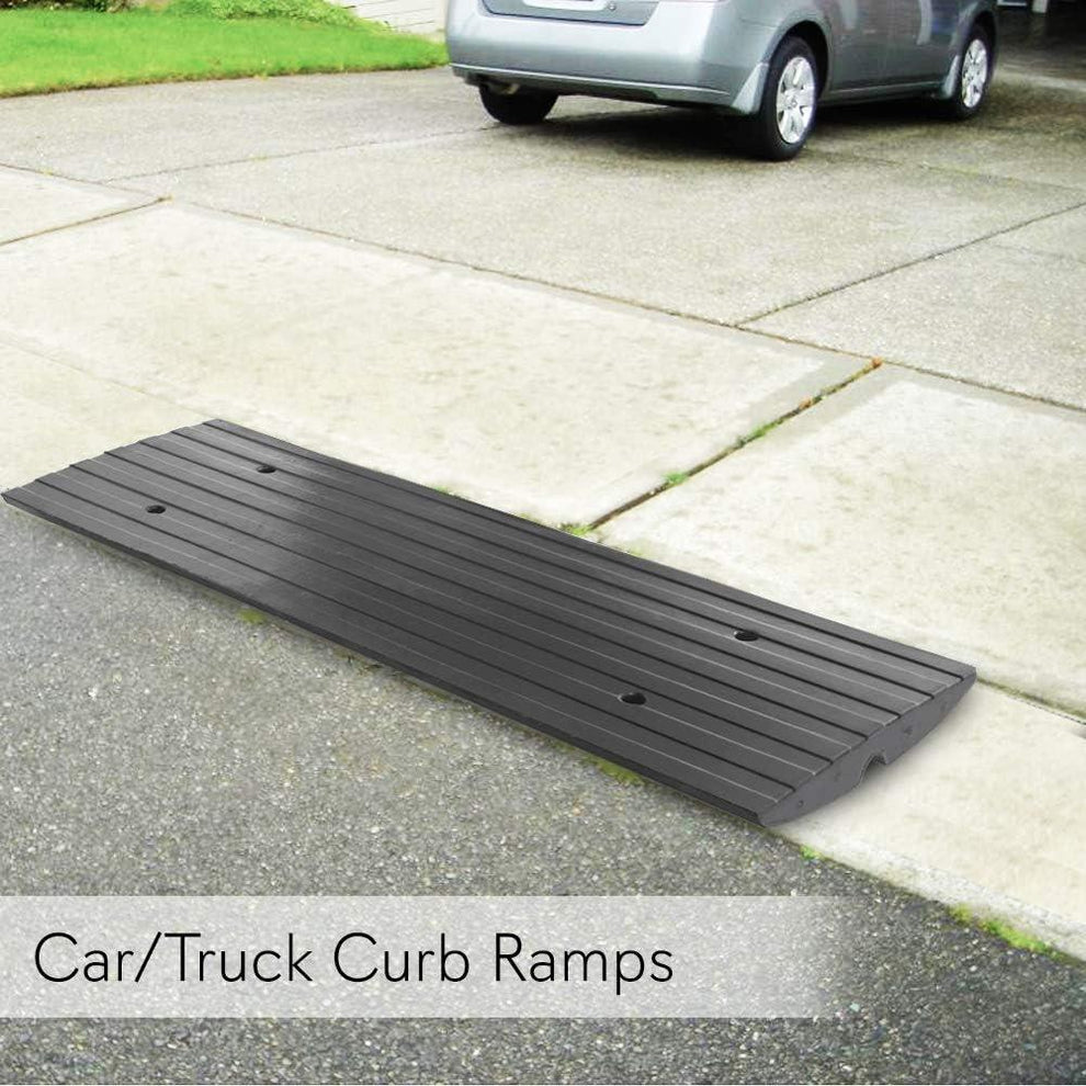 Car Driveway Ramps 3-Pack, Heavy Duty Rubber, 12ft Length, Waterproof ...