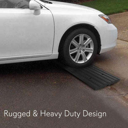 Car Driveway Ramps 3-Pack, Heavy Duty Rubber, 12ft Length, Waterproof