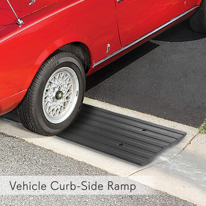 Car Driveway Ramps 3-Pack, Heavy Duty Rubber, 12ft Length, Waterproof