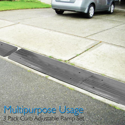 Car/Truck Curb Ramp - Driveway Rubber Threshold Car Curb-Side Bridge