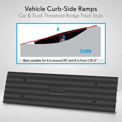 Driveway Curb Ramp - 11,000 lb Capacity, Heavy Duty Rubber, 4 ft Length