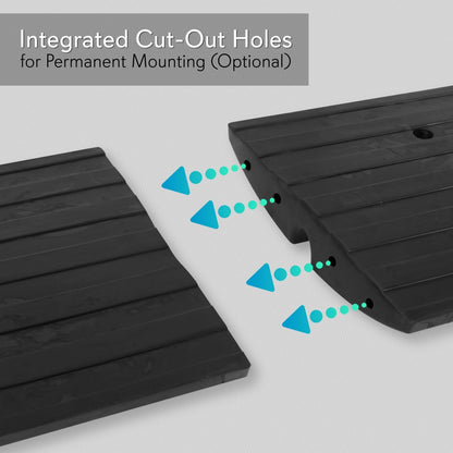Driveway Curb Ramp - 11,000 lb Capacity, Heavy Duty Rubber, 4 ft Length