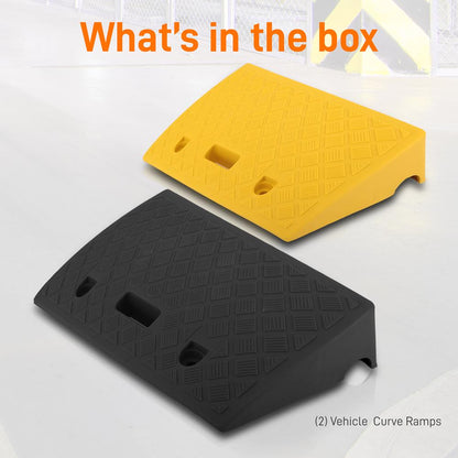 Portable Curb Ramps 6,600 lbs Capacity Heavy Duty Plastic 2PC Set