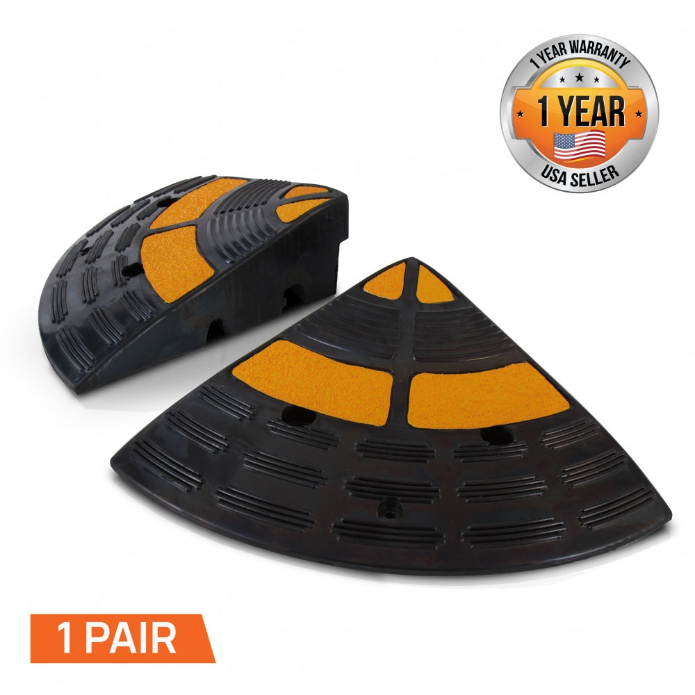 Vehicle Curb Ramp End Caps, 55,000 lbs Capacity, High-Density Rubber ...