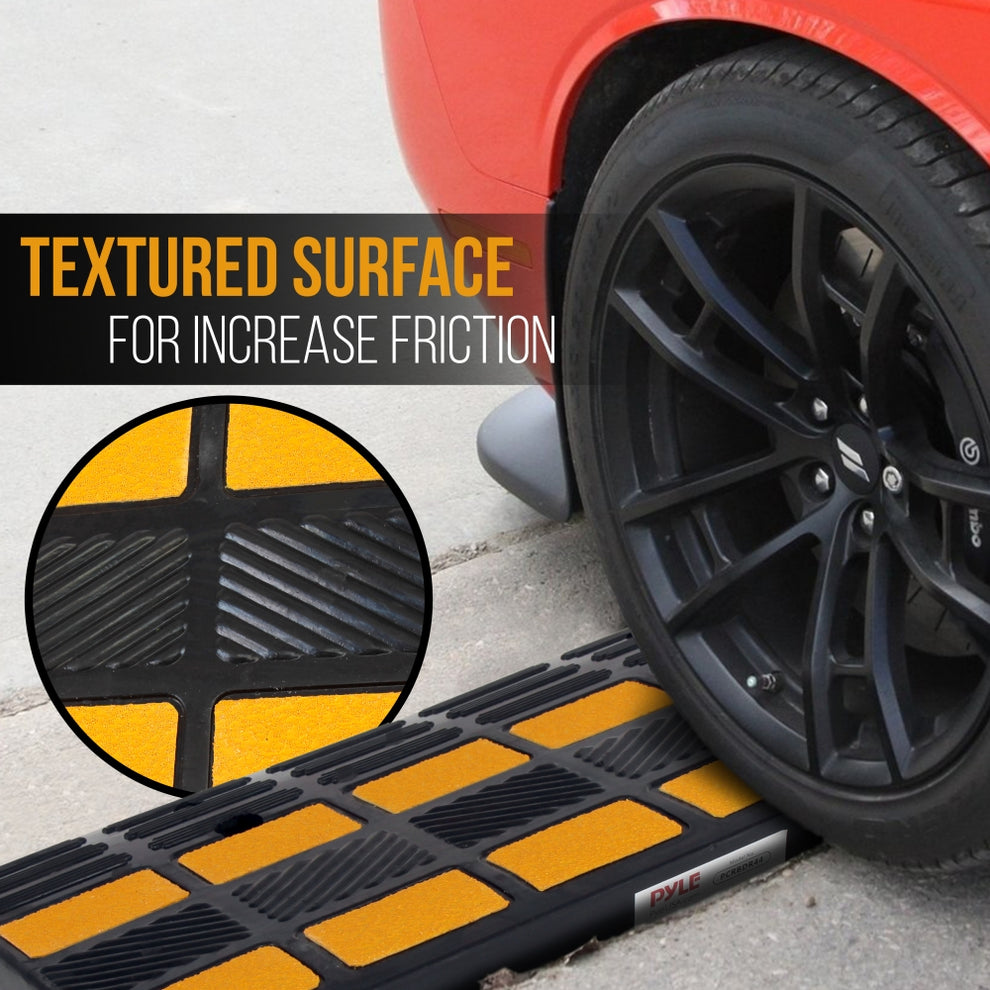 Curbside Driveway Ramp Set, Heavy-Duty Rubber, Yellow, 55,000 lbs ...