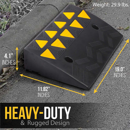 Heavy-Duty Curbside Ramp Set, 55,000 lbs Capacity, Yellow Reflective