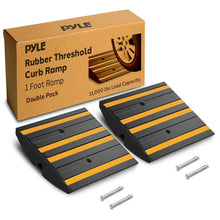 Rubber Curb Ramp Set, Non-Slip, Yellow Reflective Strips, 2-Pack