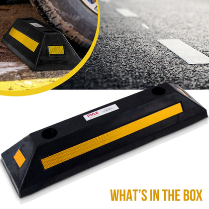 Garage Vehicle Stopper, Parking Safety, Heavy-Duty Rubber, Yellow Strip