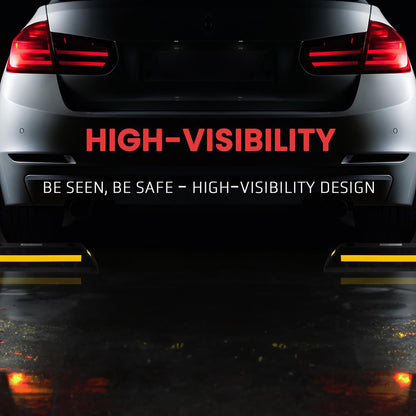 Vehicle Wheel Stops, Parking Aid, High-Density Rubber, Yellow Reflective