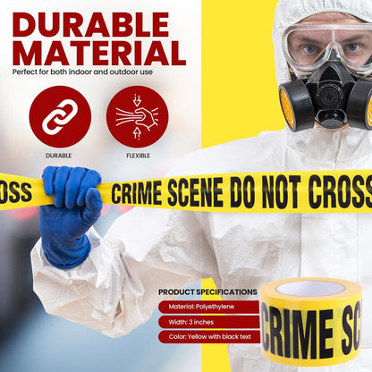 12 Pieces Crime Scene Tape Set 656ft Durable Polyethylene Yellow