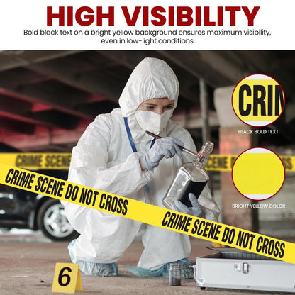 Crime Scene Tape Set 656ft Durable Polyethylene Yellow