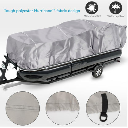 Boat Cover Waterproof Marine Polyester 21-24 ft Pontoon Gray
