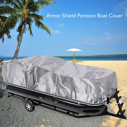 Boat Cover Waterproof Marine Polyester 21-24 ft Pontoon Gray