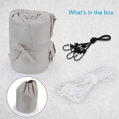 Boat Cover Waterproof Marine Polyester 21-24 ft Pontoon Gray