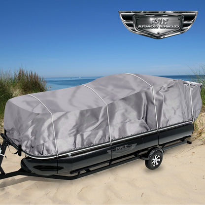 Pontoon Boat Cover 25'-28' Weatherproof Polyester, Custom Fit
