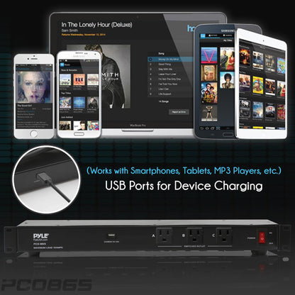 Rack Mount Power Conditioner with AC Outlets & USB