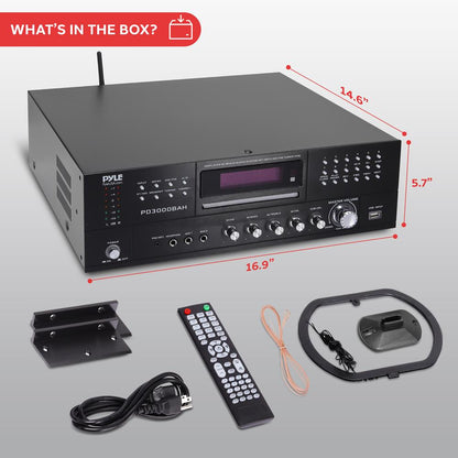 3000W 4-Channel Bluetooth Amplifier - Wireless Streaming, HDMI, USB, Rack Mount