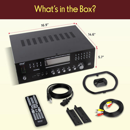 4-Channel Bluetooth Amplifier 3000W Peak, CD/DVD Player, FM Radio