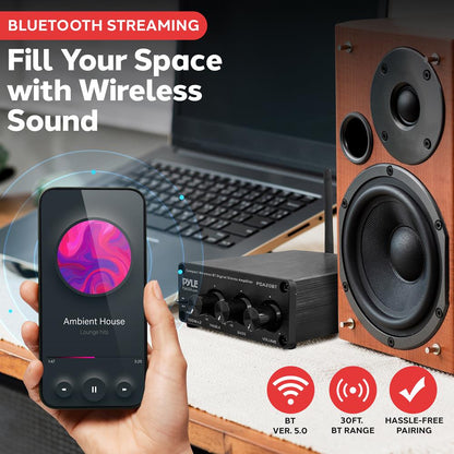 Bluetooth Mini Audio Amplifier 200W Aluminum Compact Wireless Streaming