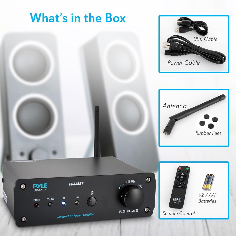 product image number 7 for Pyle 2-Ch. Pro Audio Desktop Stereo Amplifier