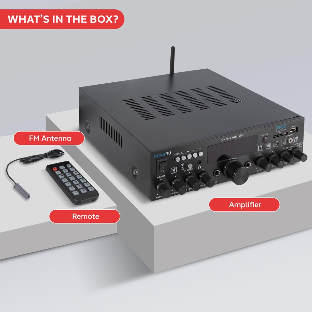 Bluetooth Stereo Amplifier 200W Wireless Streaming Optical/Phono